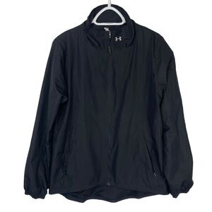 Under Armour Womens Utility Jacket Size Large Nylon Full Zip Gorpcore Black